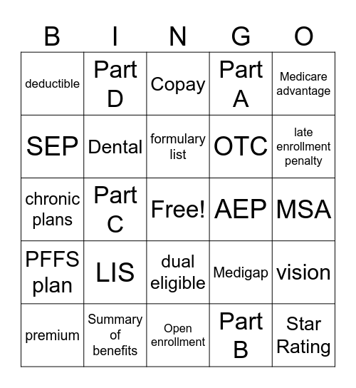 Affinity Bingo Card