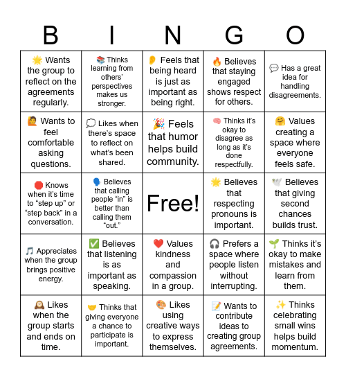 Ms. P's Class Bingo Card