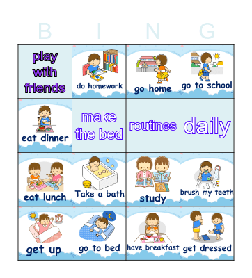 Daily routines Bingo Card
