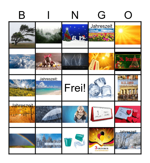 Das Wetter Bingo Card