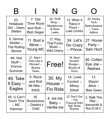 Road trip vol 2 Bingo Card