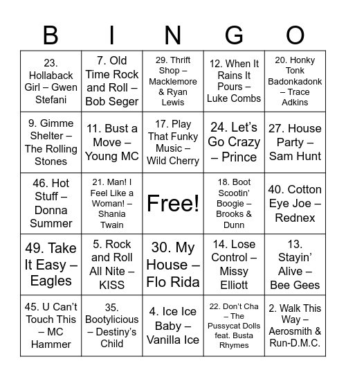 Road trip vol 2 Bingo Card