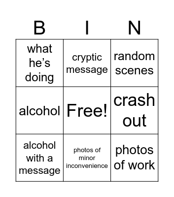 Stories Bingo Card
