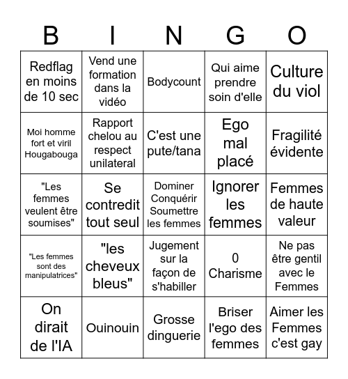 Mascu Fragile Bingo Card