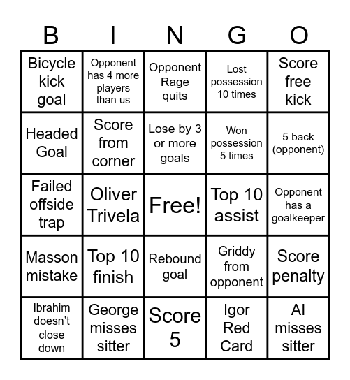 Diddly Bingo Card