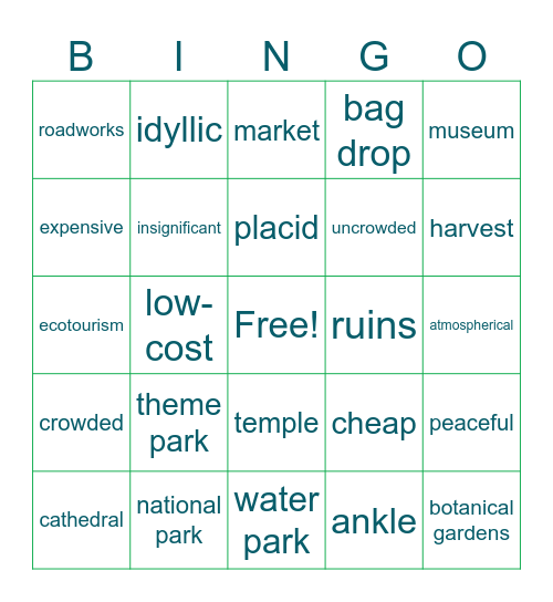 Unit 7 Grade 10 Bingo Card