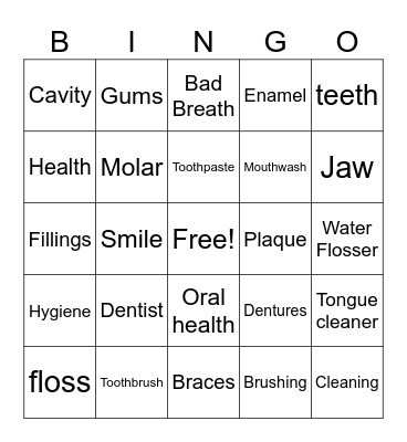 Maintaining Oral Health Bingo Card