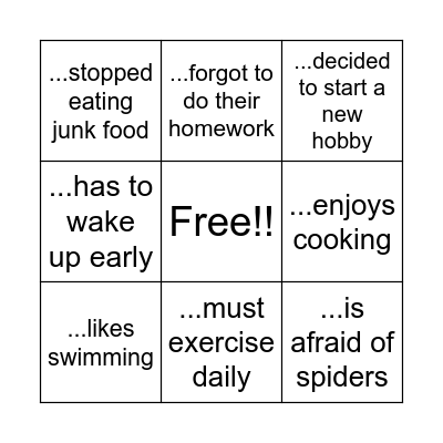 Find someone who... Bingo Card