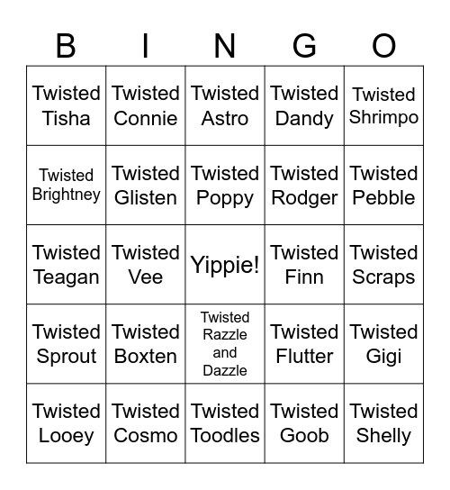 Dandy World Bingo Card