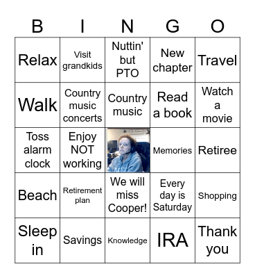 Retirement Bingo Card