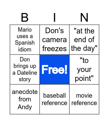 PreSales Bingo Card