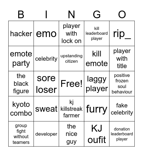 TSB BINGO Card