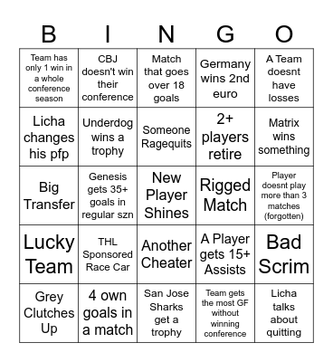 THL Bingo Card