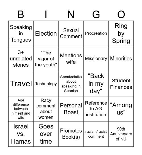CastleBingo 24/25 Bingo Card