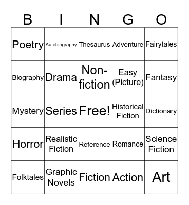 Genre Bingo Card