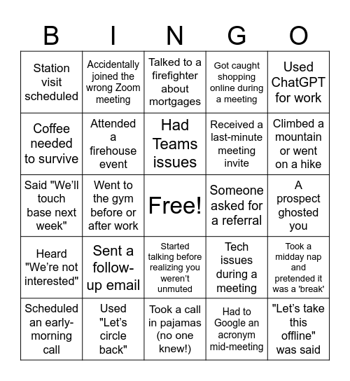 PSM Bingo Card