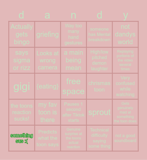 christina bingo card! Bingo Card