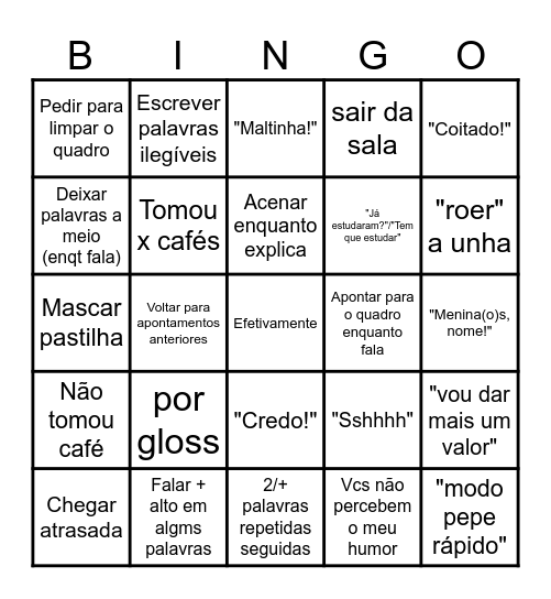 Filosofia Bingo Card