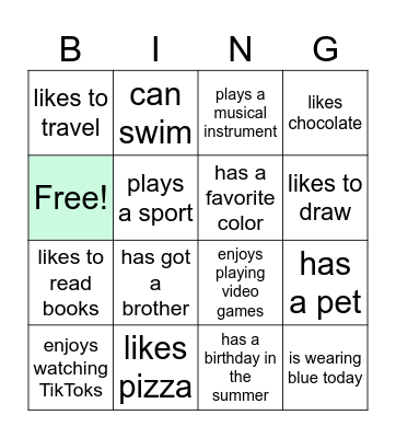 Icebreaker: Find someone who... Bingo Card