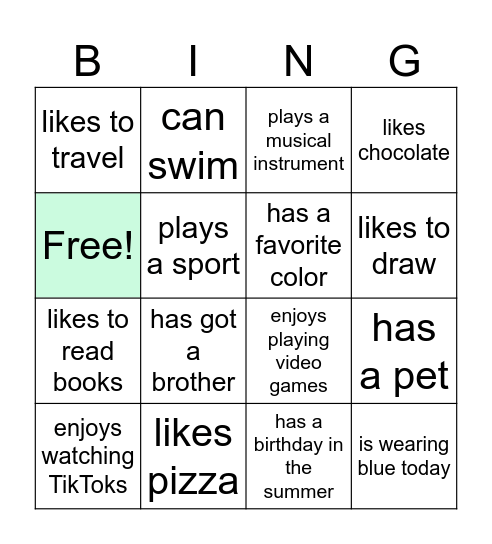 Icebreaker: Find someone who... Bingo Card