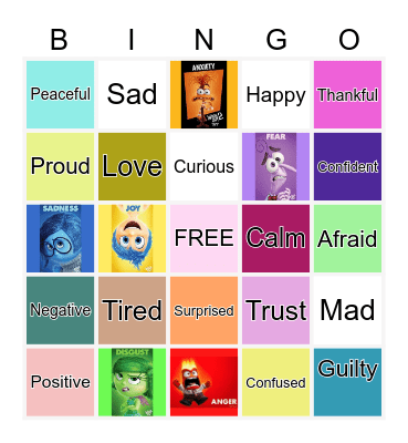 Feelings Bingo Card