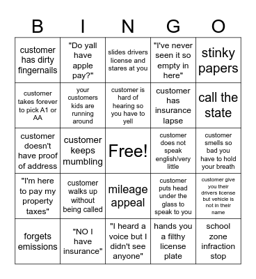 Tag Office Bingo Card