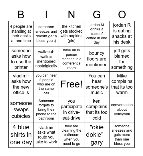 Sterling Pkwy Bingo Card