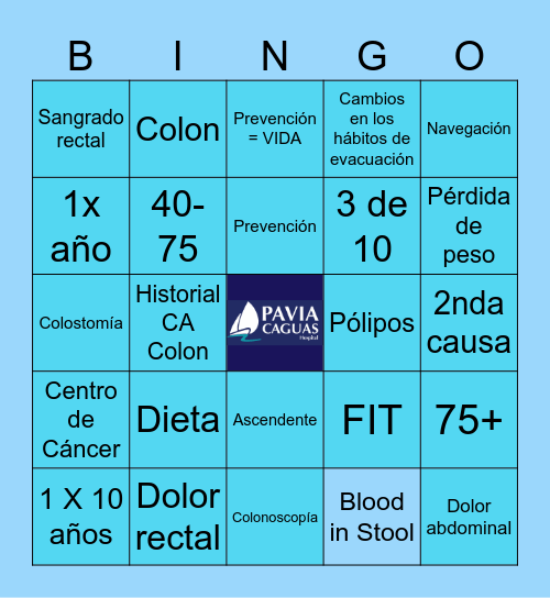 Mes de la Prevención y Concientización del Cáncer Colorrectal Bingo Card
