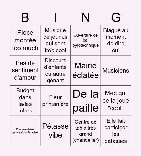 Bitchon Bingo Card