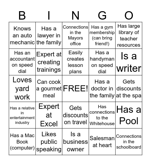 Teamwork Bingo Card