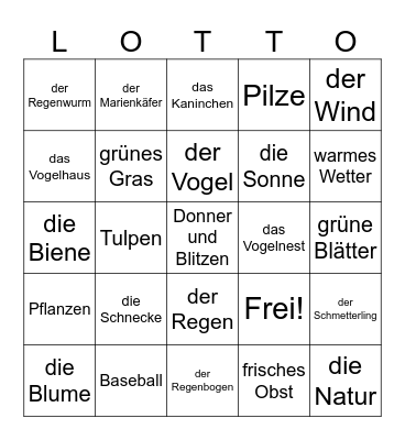 Frühling Bingo Card