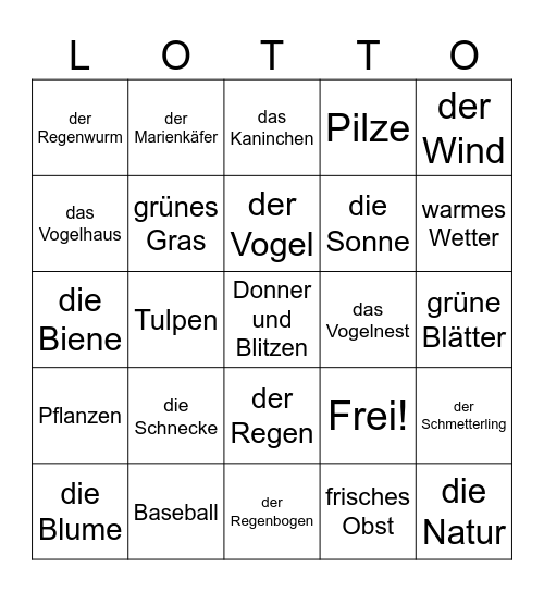 Frühling Bingo Card