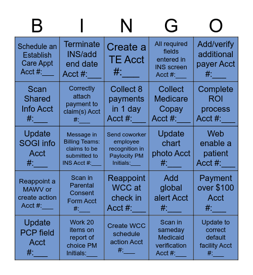 Registration Bingo(Primary) Bingo Card
