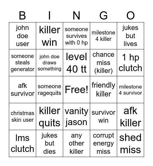 two time bingo Card