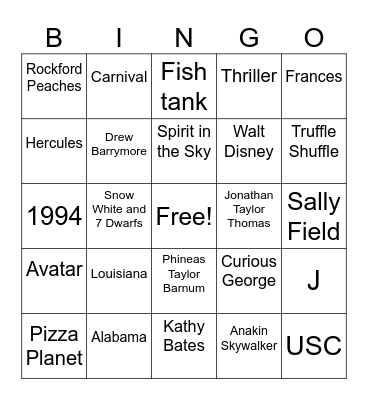 Movie Bingo Card