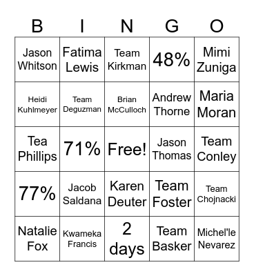 March Western PDO Town Hall Bingo Card