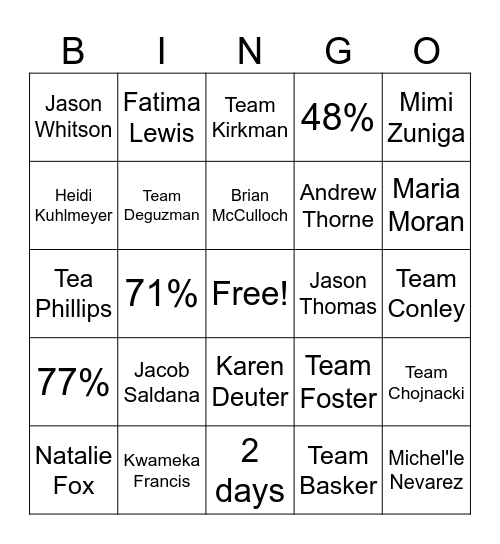 March Western PDO Town Hall Bingo Card