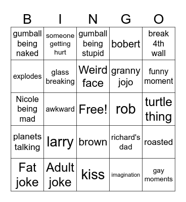 TAWOG bingo Card