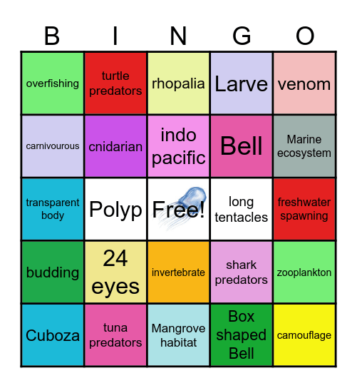 Jellyfish Bingo Card