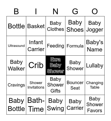 ROYAL BABY SHOWER BINGO Card
