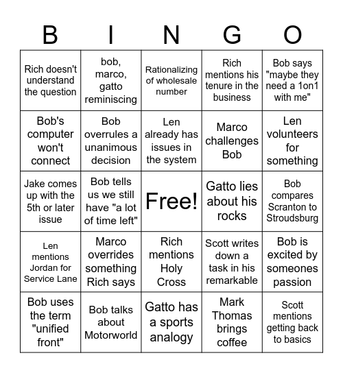 Sales L10 Bingo Card