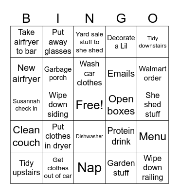Thurstday Bingo Card