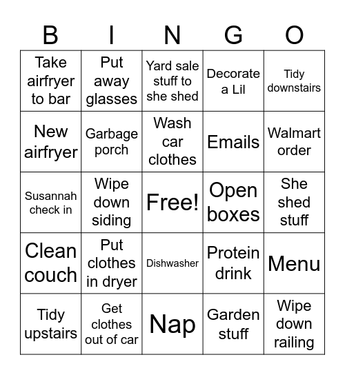 Thurstday Bingo Card
