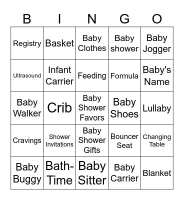 ROYAL BABY SHOWER BINGO Card