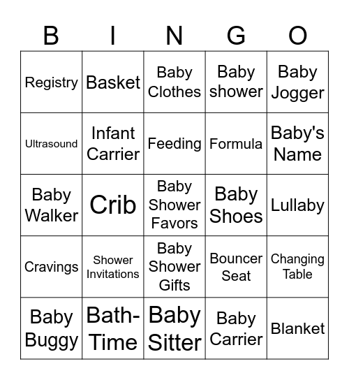 ROYAL BABY SHOWER BINGO Card