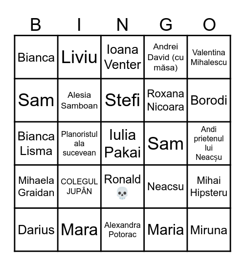 Care trece BINGOOOOO Bingo Card