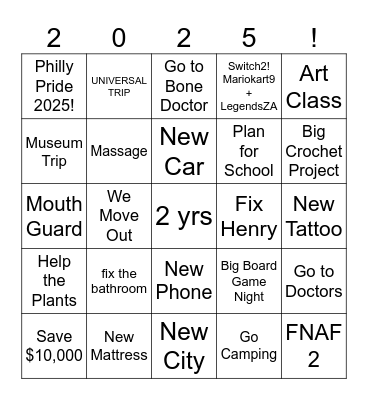 2025 Bingo Card