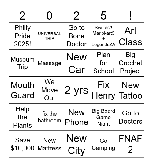 2025 Bingo Card
