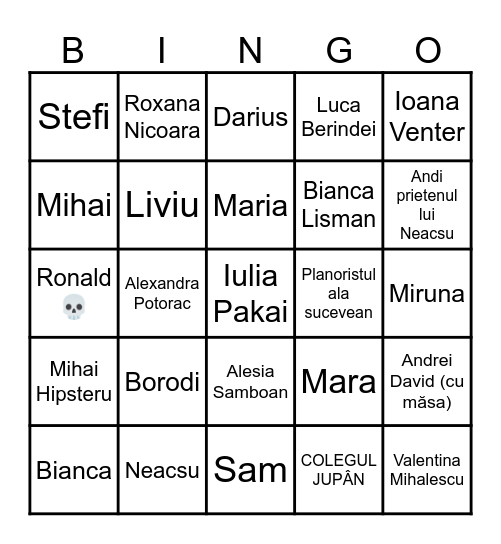 Care trece BINGOOOOO Bingo Card