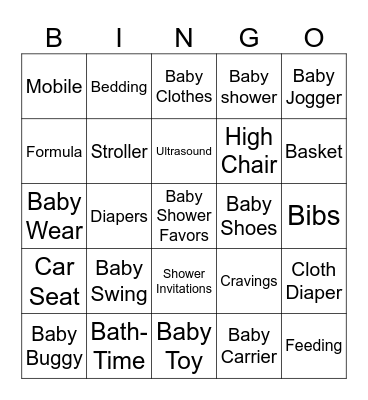 ROYAL BABY SHOWER BINGO Card